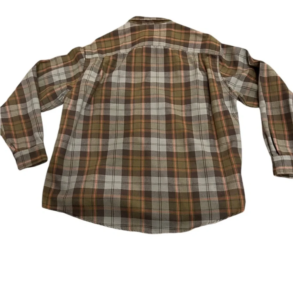 Vintage L.L. Bean Plaid Cotton thick Button Down Shirt size Large